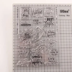 Large Flower Stamp Set - detail view | clear stamp
