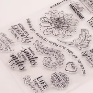 Large Flower Stamp Set - size chart | clear stamp