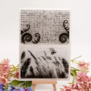 Lawn Background Stamp Set - detail view | clear stamp