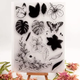 Leaf Butterfly Clear Stamp Set