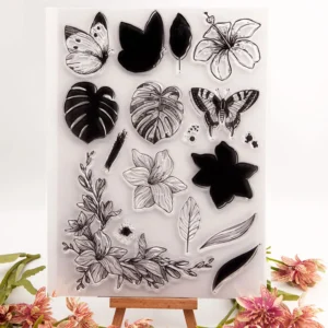 Leaf Butterfly Clear Stamp Set - main product photo | clear stamp