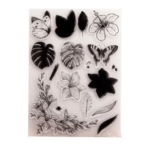 Leaf Butterfly Clear Stamp Set - packaging photo | clear stamp
