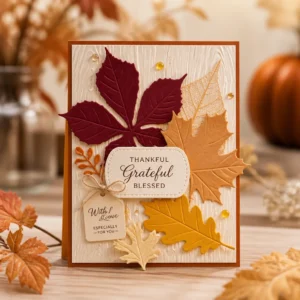 Leaf Card Autumn Droplet Tag 02