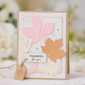 Autumn Leaf Metal Cutting Dies Leaf Card Droplet Tag 01