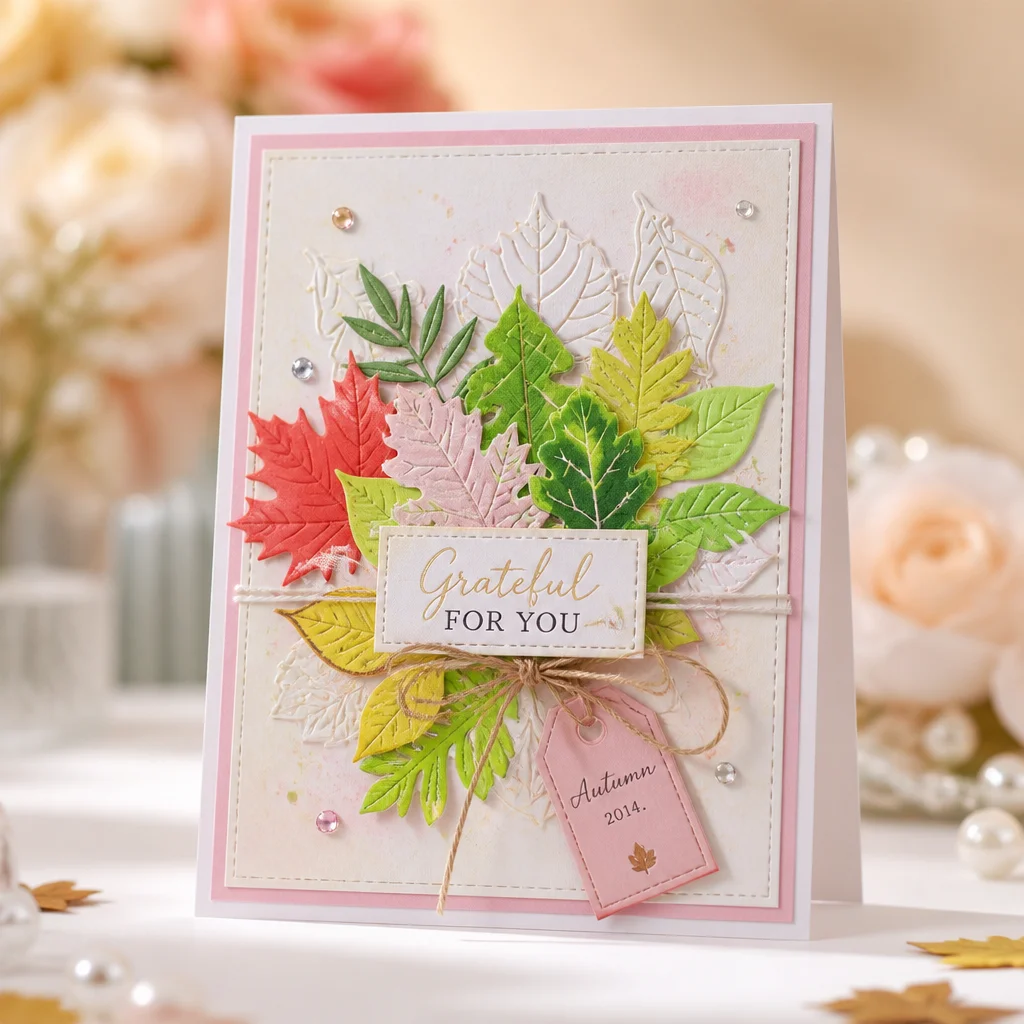 Autumn Leaves Metal Cutting Dies Leaf Card Rhinestone Tag 02