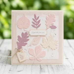 Autumn Botanical Leaf Metal Cutting Dies Leaf Embossing Leaf Cushion Blush 20260907