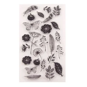 Leaf Flower Stamp Set - packaging photo | clear stamp