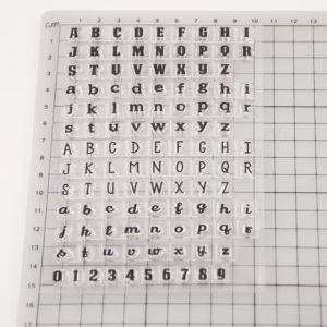 Letter Number Stamp Set - detail view | clear stamp