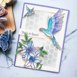 Lily Flower Stamp Set - detail view | clear stamp