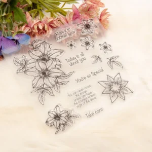 Lily Flower Stamp Set - lifestyle photo | clear stamp