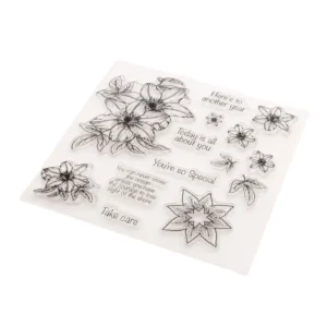 Lily Flower Stamp Set - packaging photo | clear stamp