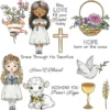 Little Girl And Flowers Clear Stamps 01