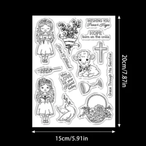 Sumflying Little Girl Flowers Garden Clear Stamps Little Girl And Flowers Clear Stamps 03