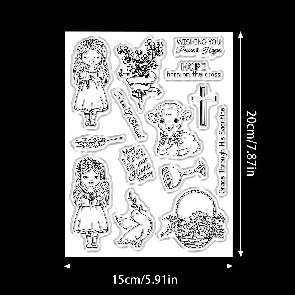 Little Girl And Flowers Clear Stamps 03 Little Girl And Flowers Clear Stamps 03