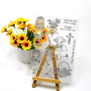 Sumflying Little Girl Flowers Garden Clear Stamps Little Girl And Flowers Clear Stamps 06