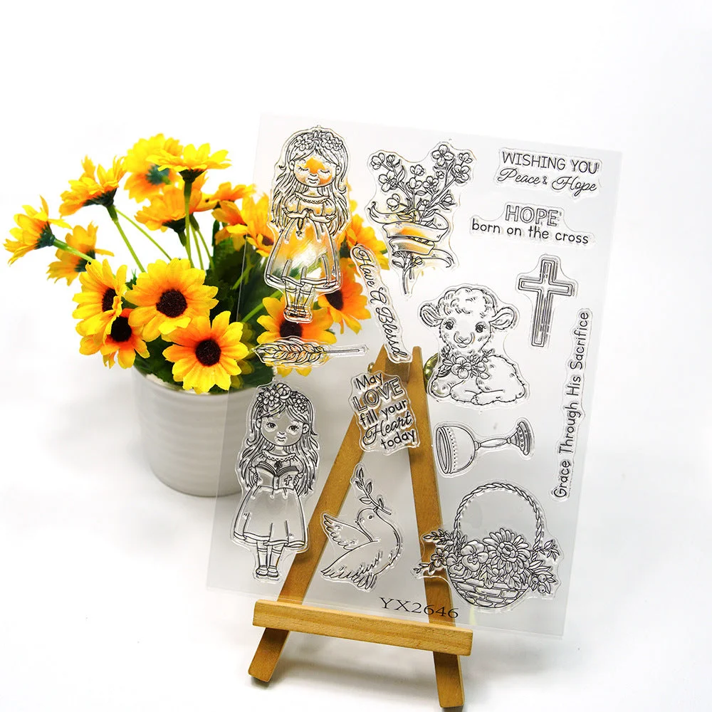 Little Girl And Flowers Clear Stamps 06 Little Girl And Flowers Clear Stamps 06