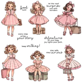 Sumflying Loli Girls Travel Picnic Clear Stamps