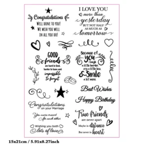 Love Friendship Letters Clear Stamp Set - detail view | clear stamp
