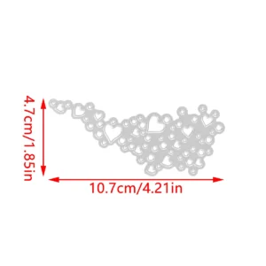 Size reference chart for Sumflying Love Heart Background Metal Cutting Dies metal cutting dies