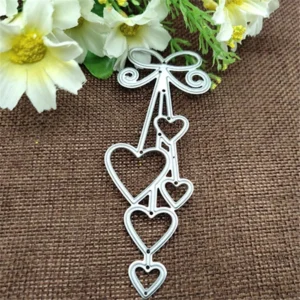 Detail view – Sumflying Love Heart Bow Tie Metal Die Cuts die-cut result on paper