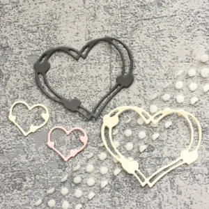 Sumflying Love Heart Wreath Metal Die Cuts (5.0×4.0cm, approx. 2.0×1.6in) – carbon steel die for scrapbooking