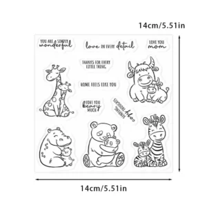 Sumflying Mom Baby Animals Panda Clear Stamps Love Mom Baby Animals Clear Stamps 1 02
