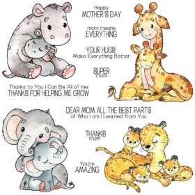 Sumflying Love Mom Baby Animals Panda Clear Stamps