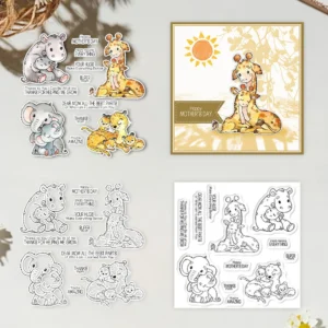 Love Mom Baby Animals Clear Stamps 01