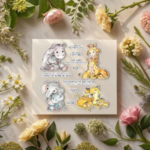 Love Mom Baby Animals Clear Stamps 04