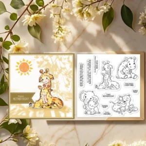 Love Mom Baby Animals Clear Stamps 05