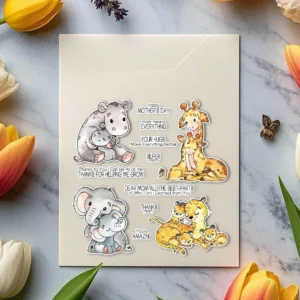 Love Mom Baby Animals Clear Stamps 06