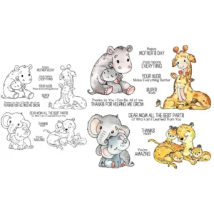 Love Mom Baby Animals Clear Stamps 07