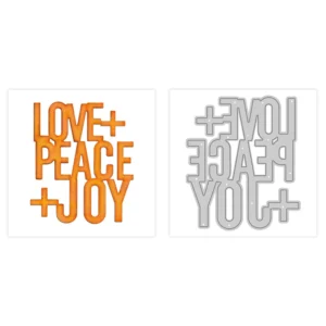 Sumflying "LOVE+PEACE+JOY" Words Metal Cutting Dies Love Peace Joy Words Metal Cutting Dies 04
