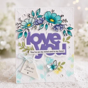 Love You Floral Butterfly Card Realistic 02