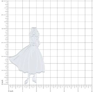 Lovely Curly Dress Girl Metal Cutting Dies - character metal cutting dies - detail view