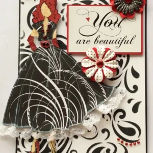 Lovely Curly Dress Girl Metal Cutting Dies - character metal cutting dies - size chart