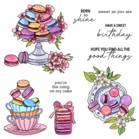 Sumflying Macaron Cake Sweet Clear Stamps