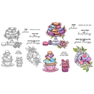 Sumflying Macaron Cake Sweet Clear Stamps Macaron Cake Clear Stamps 03
