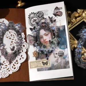 Sumflying Magic Mirror Series Large Photo Frame Hot Stamping Silver Sticker Pack - image 02