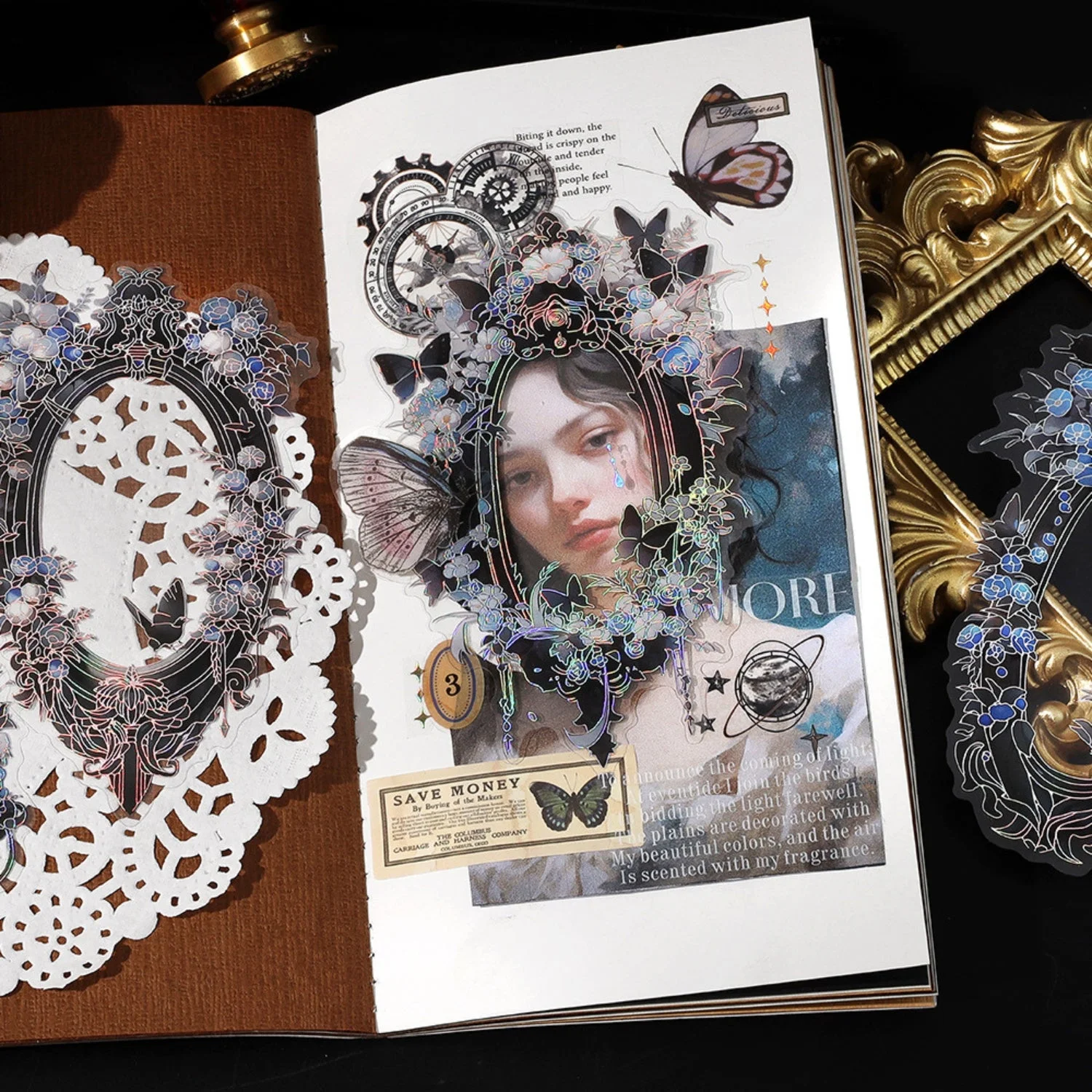 Sumflying Magic Mirror Series Large Photo Frame Hot Stamping Silver Sticker Pack - image 02 Sumflying Magic Mirror Series Large Photo Frame Hot Stamping Silver Sticker Pack - image 02