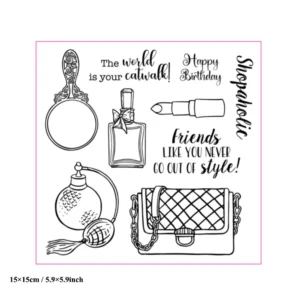 Makeup Beauty Clear Stamp Set - detail view | clear stamp