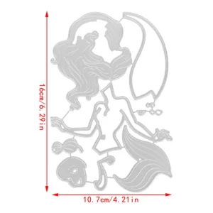 Mermaid Metal Cutting Dies Detail View - 240-DC-3412