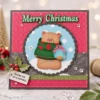 Merry Christmas Bear Gift Card Realistic 02
