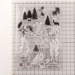 Merry Christmas Stamp Set - detail view | clear stamp