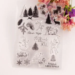 Merry Christmas Stamp Set - size chart | clear stamp