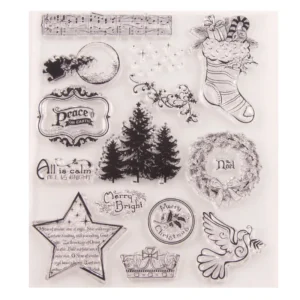 Merry Christmas Stamp Set - packaging photo | clear stamp