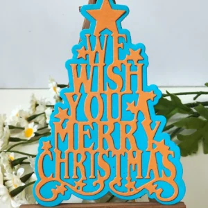 Merry Christmas Tree with Words Metal Cutting Dies Usage View - 240-DC-3250
