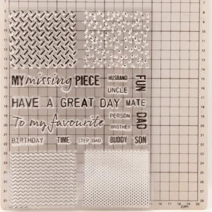 Mesh Striped Background Clear Stamp Set - size chart | clear stamp