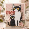 Mom Cats Hearts Card Realistic 01