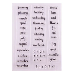 Month Week Day Stamp Set Month Week Day Stamp Set - packaging photo | clear stamp